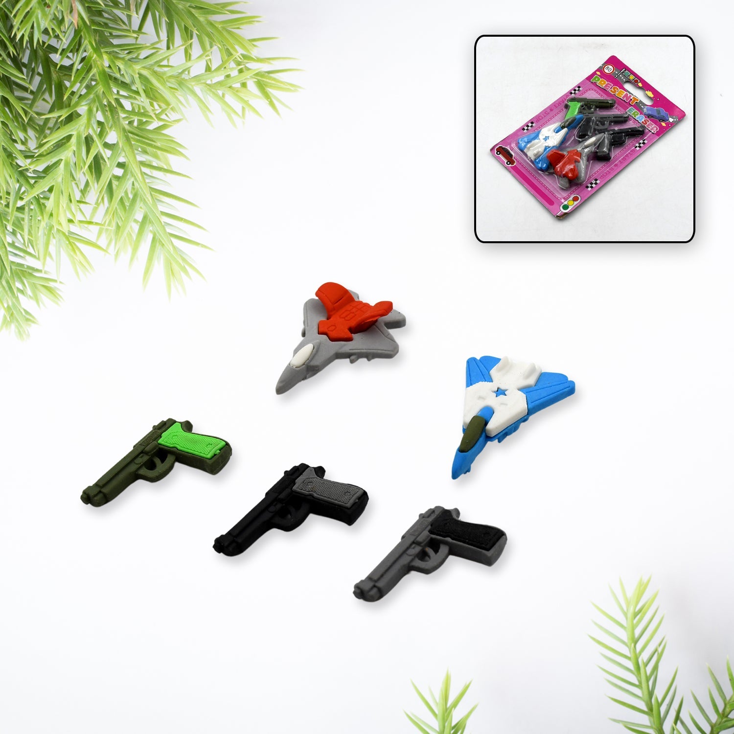 4571 Eraser for Kids| Gun & Plane Shape Eraser| Eraser Set Box| School Eraser| Stylish Eraser| Eraser for Kids School| Eraser for Artist| Cute| Birthday Gifts for Kids, Birthday Return Gifts (5 Pc set) 4571 Eraser for Kids| Gun & Plane Shape Eraser| Eraser Set Box| School Eraser| Stylish Eraser| Eraser for Kids School| Eraser for Artist| Cute| Birthday Gifts for Kids, Birthday Return Gifts (5 Pc set)